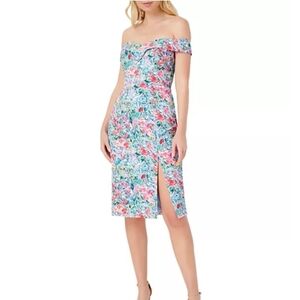 Aidan by Aidan Mattox Off-the-Shoulder Floral Dress